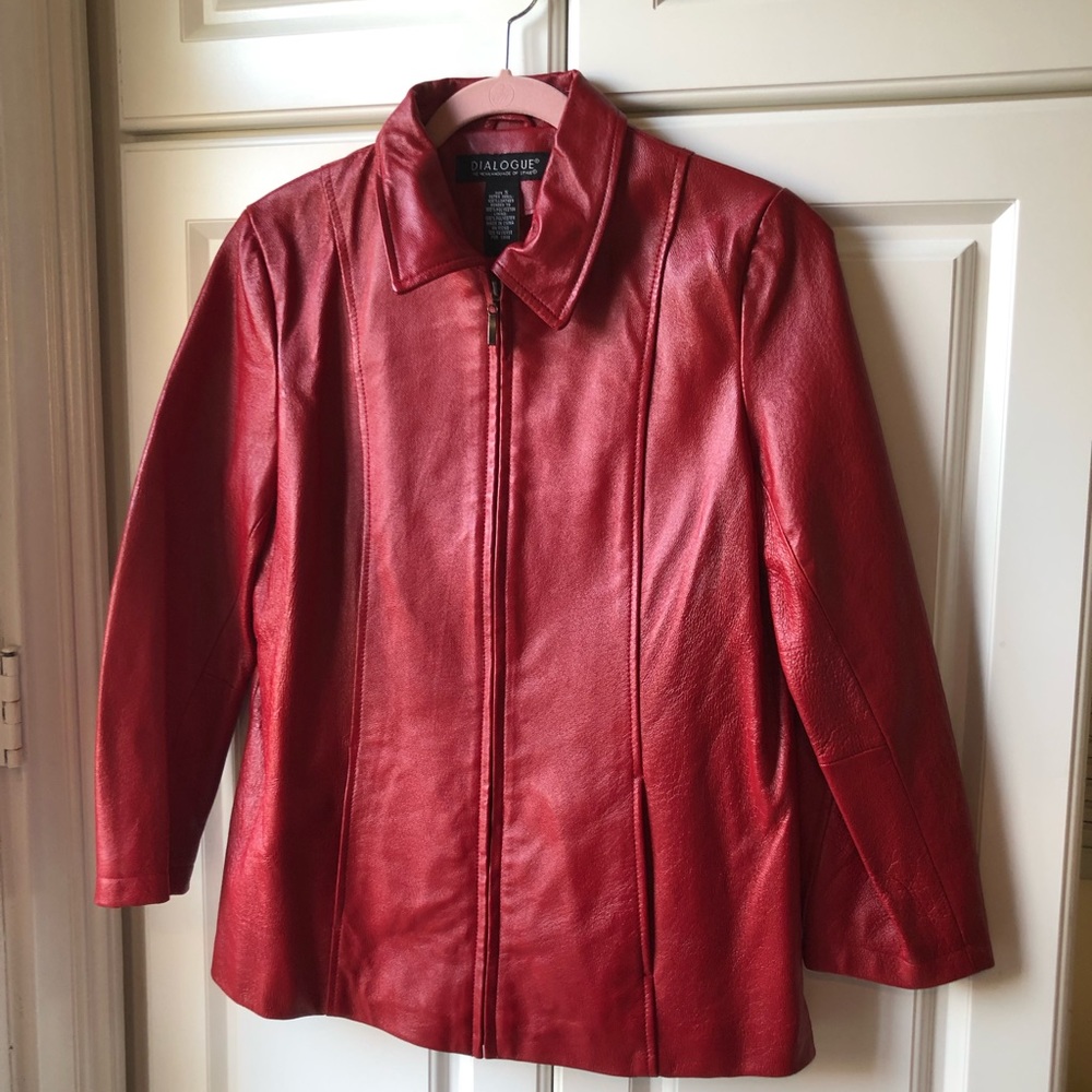 NWOT - Dialogue red leather jacket